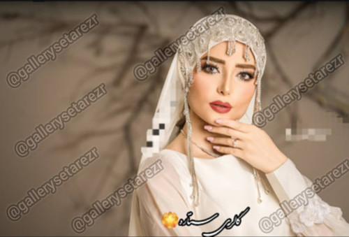 هدشال مجلسی ریزشی مدل آرتینا با دیزاین سنگ اتریشی و نگین